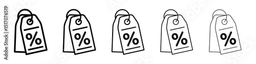 Tags icon graphic set. trendy stroke line style