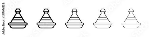 Tajine icon graphic set. trendy stroke line style