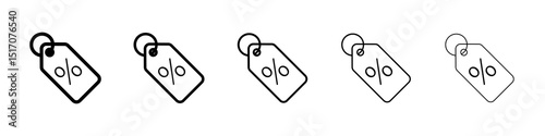 Tags icon graphic set. trendy stroke line style