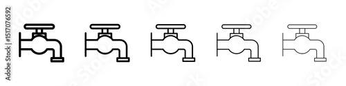 Tap icon graphic set. trendy stroke line style