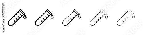Test tube icon graphic set. trendy stroke line style