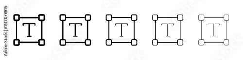 Text icon graphic set. trendy stroke line style
