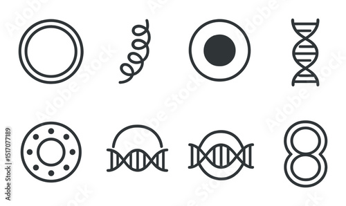 Science and technology silhouette icon set. laboratory and research symbols