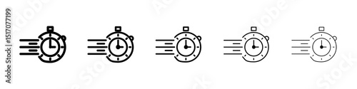 Time fast icon graphic set. trendy stroke line style