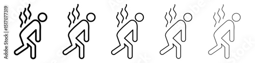 Tired icon graphic set. trendy stroke line style