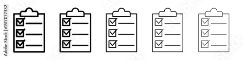 Todo list icon graphic set. trendy stroke line style