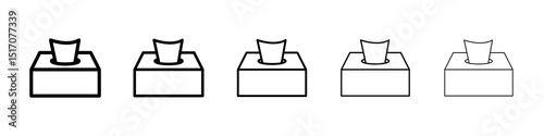 Tissue box icon graphic set. trendy stroke line style