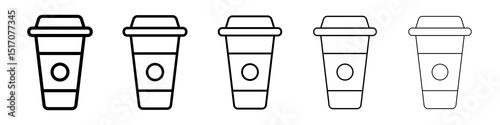 Togo Cup icon graphic set. trendy stroke line style
