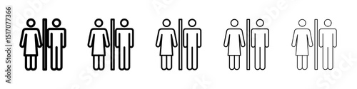 Toilet icon graphic set. trendy stroke line style