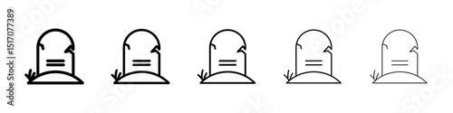 Tombstone icon graphic set. trendy stroke line style