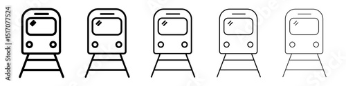 Train icon graphic set. trendy stroke line style