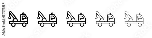 Tow truck icon graphic set. trendy stroke line style