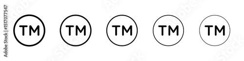 Trademark icon graphic set. trendy stroke line style