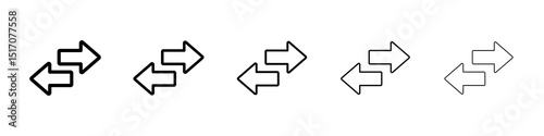 Transfer arrows icon graphic set. trendy stroke line style