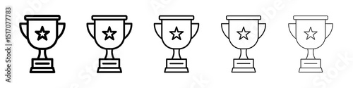 Trophy icon graphic set. trendy stroke line style