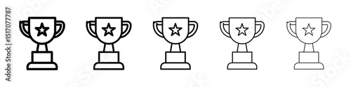 Trophy icon graphic set. trendy stroke line style