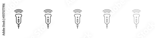 Ultrasound icon graphic set. trendy stroke line style