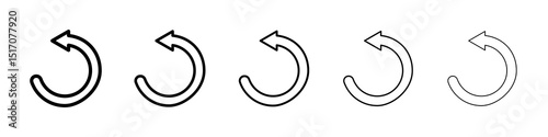 Undo icon graphic set. trendy stroke line style