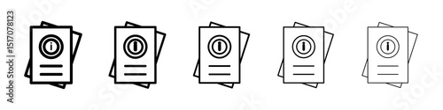 User guide icon graphic set. trendy stroke line style