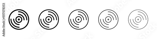 Vinyl icon graphic set. trendy stroke line style