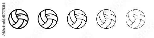 Volleyball ball icon graphic set. trendy stroke line style