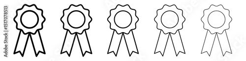 Warranty icon graphic set. trendy stroke line style