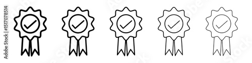 Warranty icon graphic set. trendy stroke line style