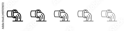 Wastewater icon graphic set. trendy stroke line style