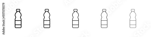 Water bottle icon graphic set. trendy stroke line style