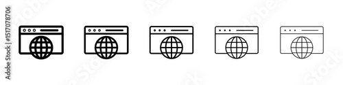 Website UI design icon graphic set. trendy stroke line style
