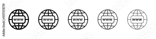 Website icon graphic set. trendy stroke line style