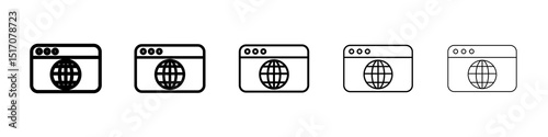 Website UI design icon graphic set. trendy stroke line style