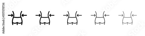 Weight loss icon graphic set. trendy stroke line style