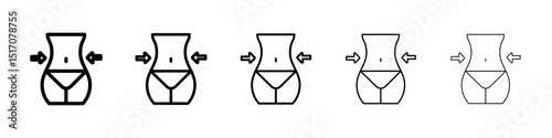 Weight loss icon graphic set. trendy stroke line style