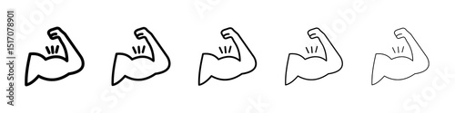 Will power icon graphic set. trendy stroke line style