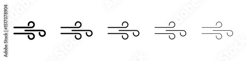 Wind icon graphic set. trendy stroke line style