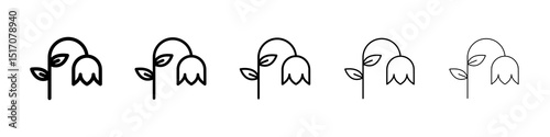 Wilted flower icon graphic set. trendy stroke line style