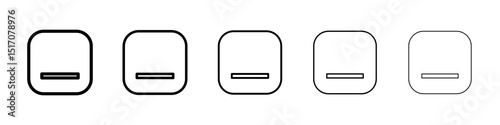 Window Minimize icon graphic set. trendy stroke line style