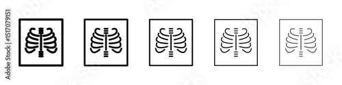X ray icon graphic set. trendy stroke line style