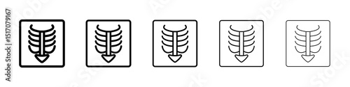 X ray icon graphic set. trendy stroke line style