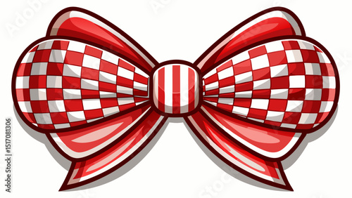 Red and white checkered bow tied with precision for decorative purposes at gatherings and events