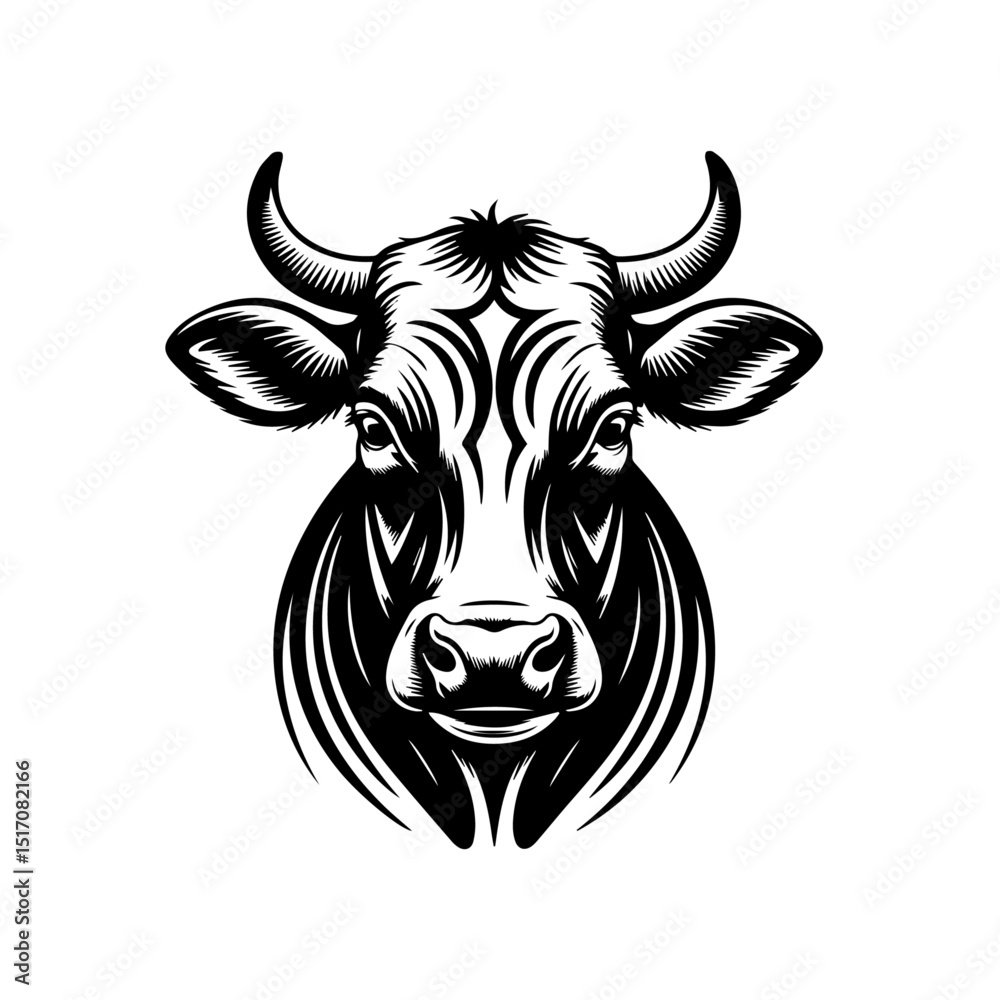 Naklejka premium cow head vector