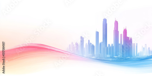 Business background of urban skyline