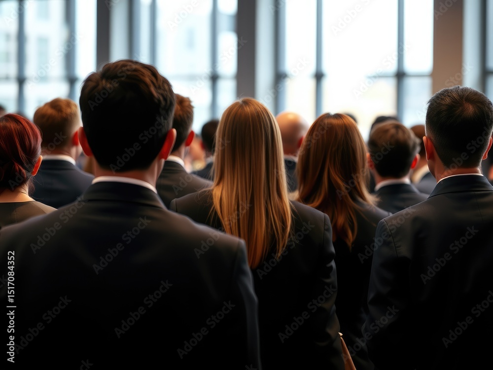 Fototapeta premium Business Networking Event with Bokeh Lights