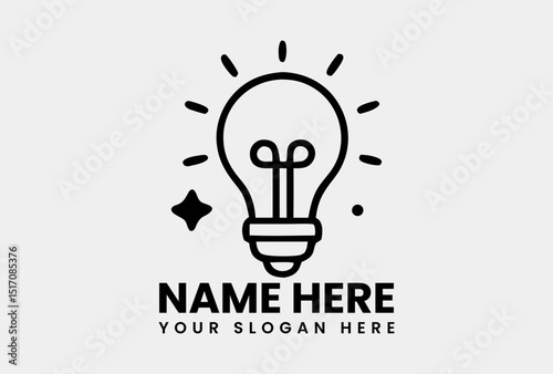Bright glowing light bulb illuminating with radiant sparks representing a new creative idea. Innovation concept
