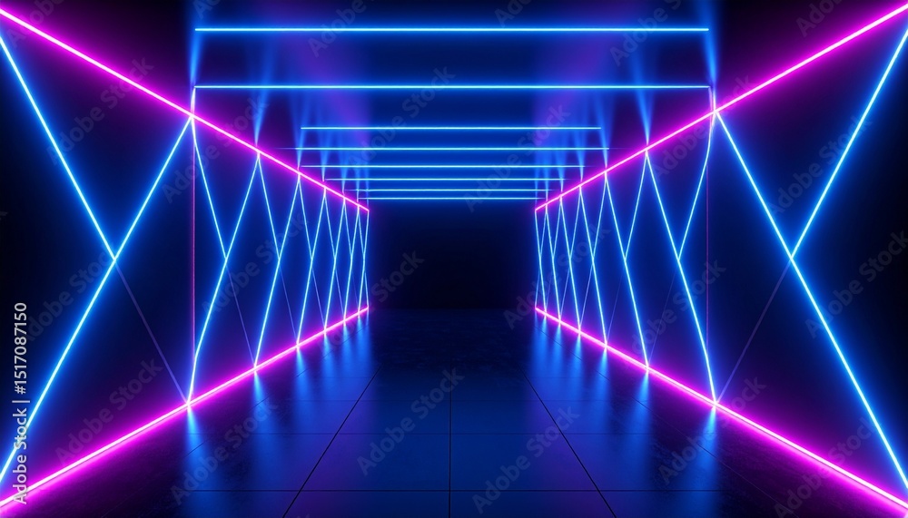 Fototapeta premium abstract futuristic ultraviolet background with cyber screen and glowing neon 3D