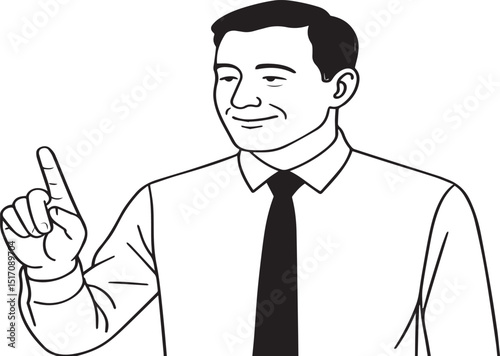 business man pointing