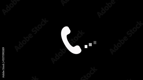 Phone Sending Signal Waves Modern Communication Concept, Minimalist Telephone Icon Animated