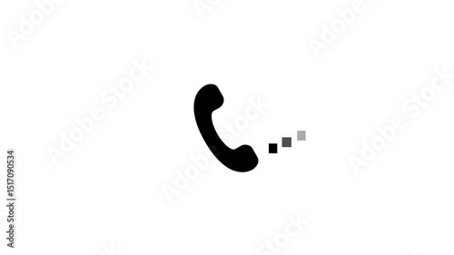 Phone Sending Signal Waves Modern Communication Concept, Minimalist Telephone Icon Animated