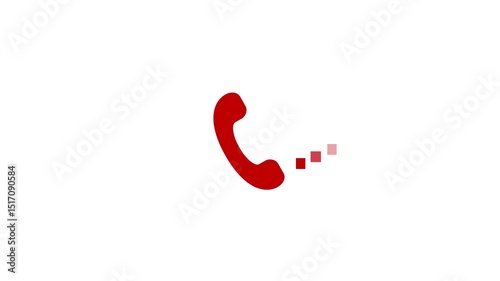 Phone Sending Signal Waves Modern Communication Concept, Minimalist Telephone Icon Animated